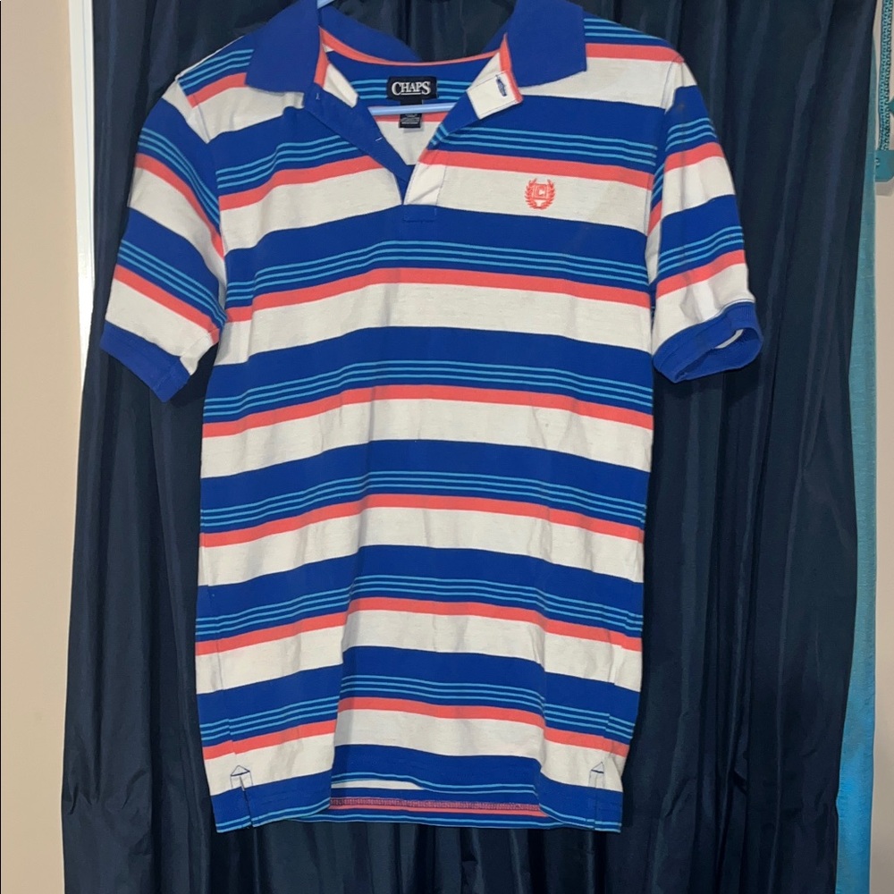 🔥Chaps Kids Polo with Blue, White, and Red Stripes